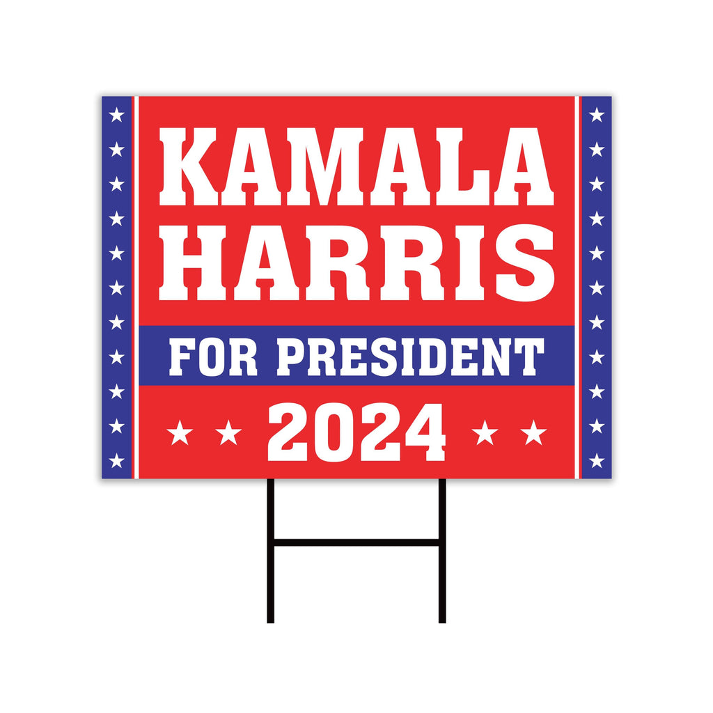 Kamala Harris 2024 Yard Sign - Coroplast Kamala Harris For President 2024 Lawn Sign, 2024 President Election Harris Signs with Metal H-Stake