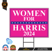 Kamala Harris 2024 Yard Sign - Coroplast Harris For President 2024 Lawn Sign, Election 2024, Women for Harris Signs with Metal H-Stake