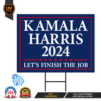 Kamala Harris 2024 Yard Sign - Coroplast Kamala Harris For President 2024 Lawn Sign, 2024 President Election Harris Signs with Metal H-Stake
