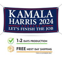 Kamala Harris 2024 Banner Sign, 13 Oz Kamala Harris For President 2024, 2024 President Election Harris Vinyl Banner with Metal Grommets