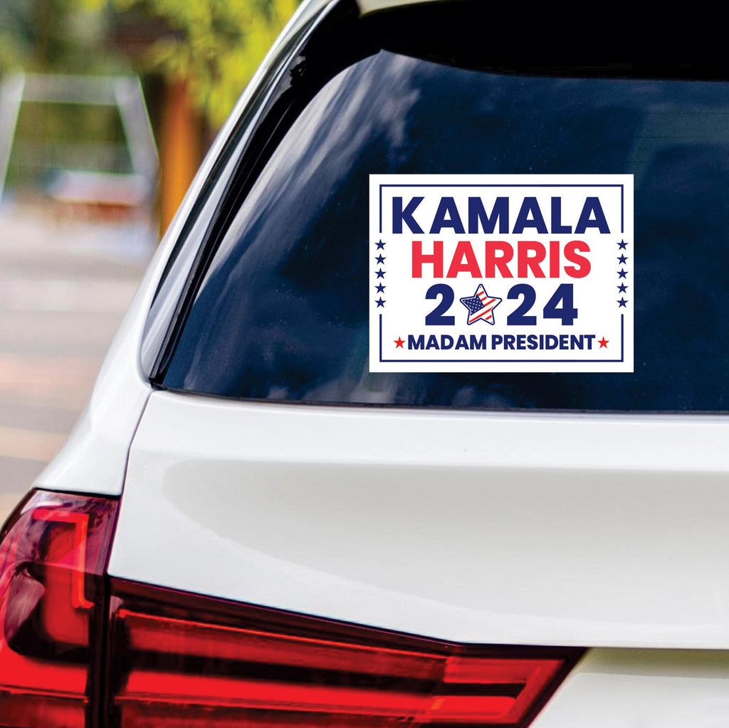 Kamala Harris 2024 Sticker Vinyl Decal, Harris For President 2024 Vinyl Sticker, Madam President, Election Harris Bumper Sticker - 6" x 4.5"