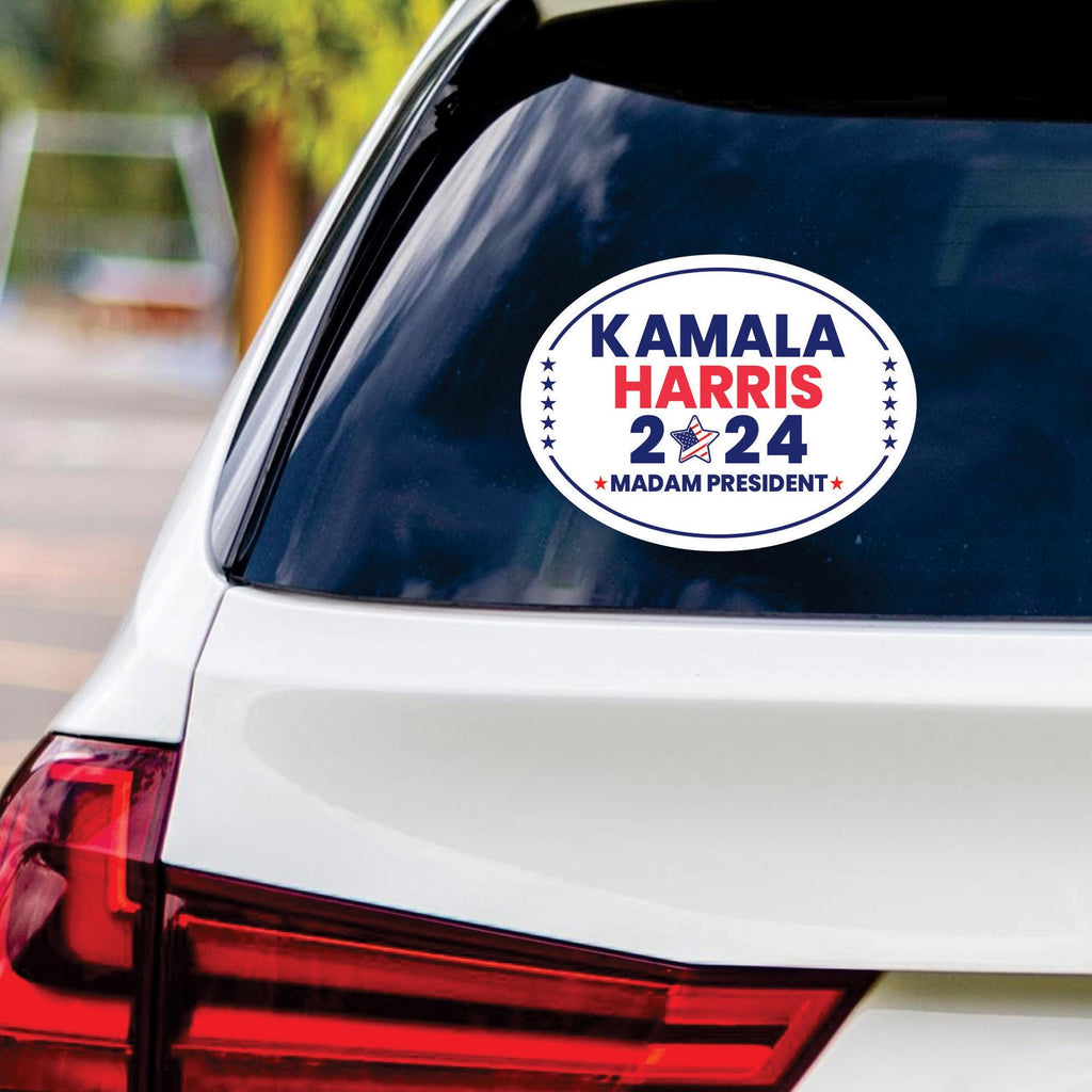 Kamala Harris 2024 Sticker Vinyl Decal, Harris For President 2024 Vinyl Sticker, Madam President, Election Harris Bumper Sticker - 6" x 4.5"