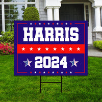 Kamala Harris 2024 Yard Sign - Coroplast Kamala Harris For President 2024 Lawn Sign, 2024 President Election Harris Signs with Metal H-Stake