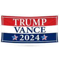 Trump Vance 2024 Banner Sign, 13 Oz Heavy Duty Waterproof Trump For President 2024, Take American Back Vinyl Banner with Metal Grommets