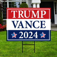 Trump Vance 2024 Yard Sign - Coroplast American Flag Donald Trump For President 2024, Take America Back Yard Sign with Metal H-Stake