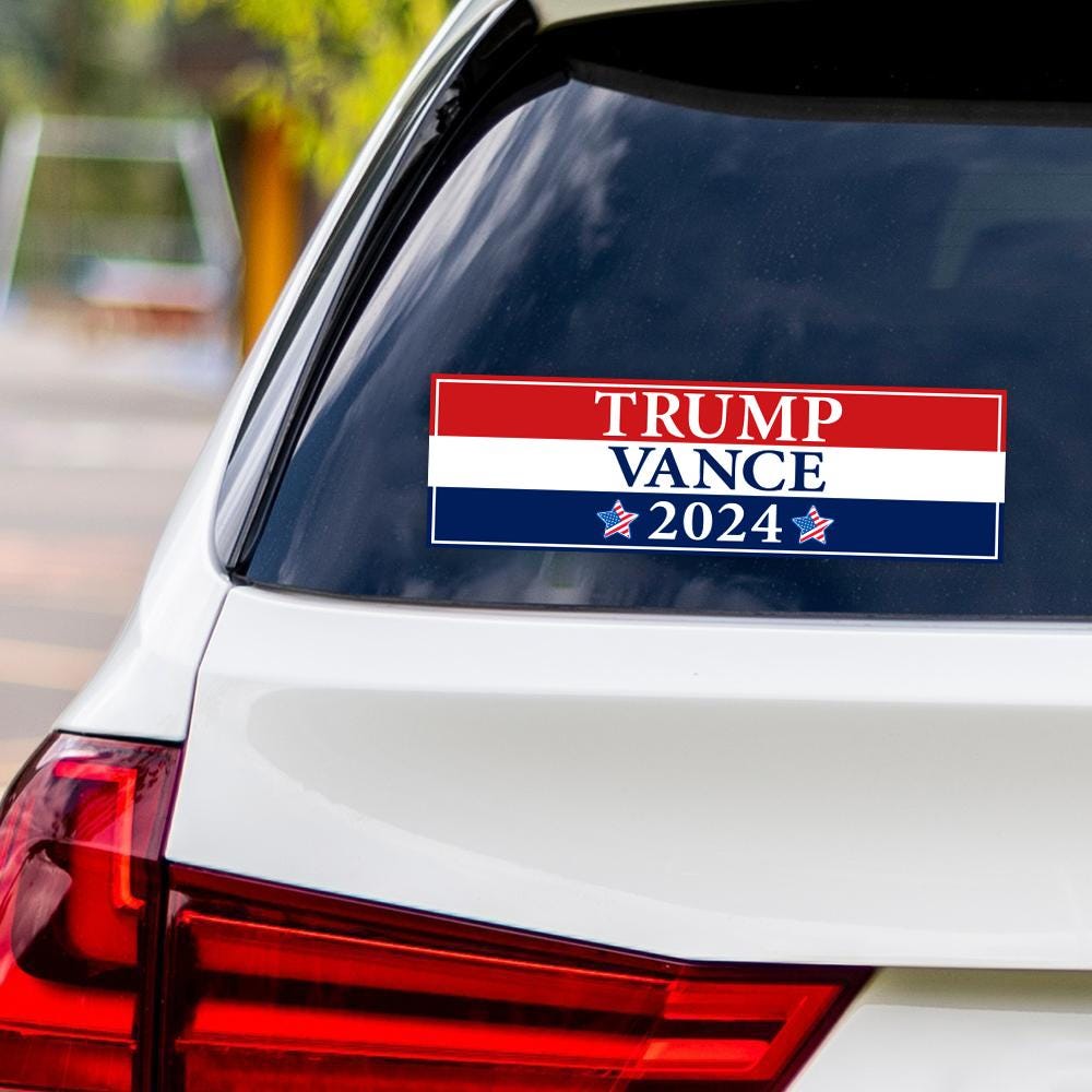 Trump Vance 2024 Sticker Vinyl Decal, Trump 2024 Vinyl Sticker, 2024 Election, Take America Back, Trump Campaign Bumper Sticker, 10" x 3"