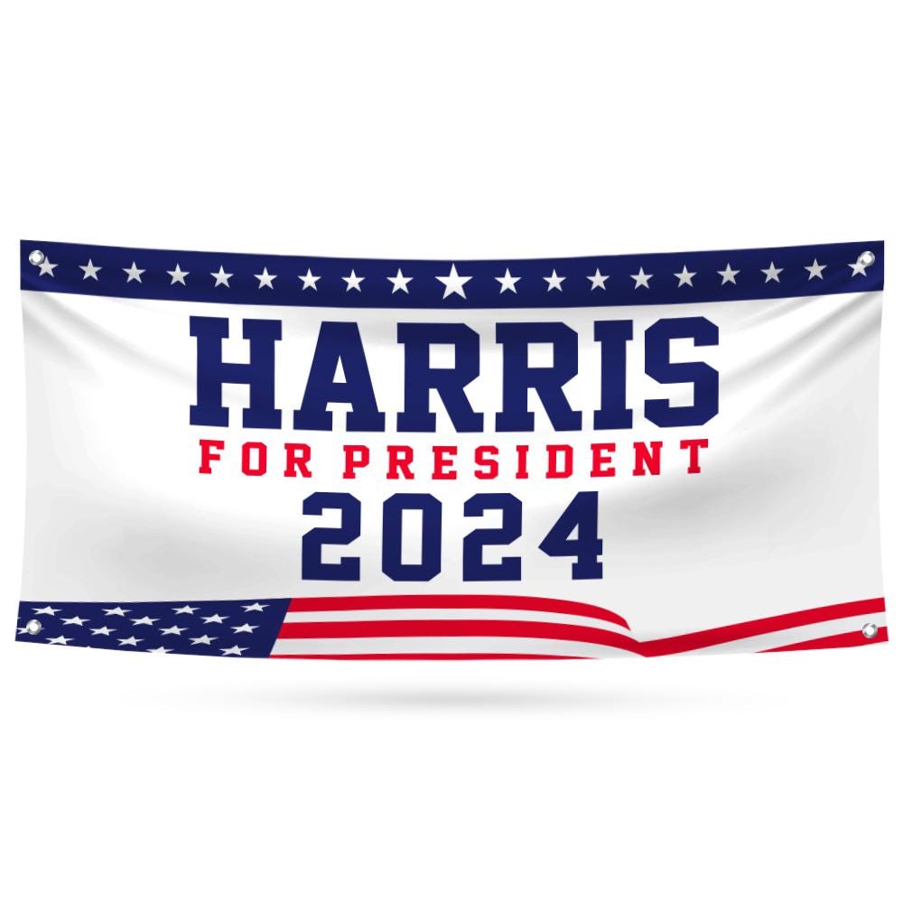 Kamala Harris 2024 Banner Sign, 13 Oz Kamala Harris For President 2024, President Election 2024, Harris Vinyl Banner with Metal Grommets