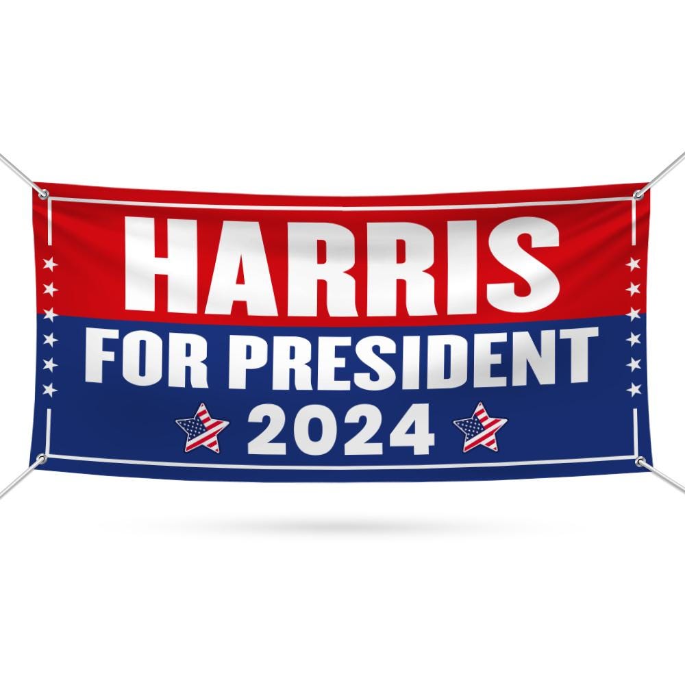Kamala Harris 2024 Banner Sign, 13 Oz Kamala Harris For President 2024, President Election 2024, Harris Vinyl Banner with Metal Grommets
