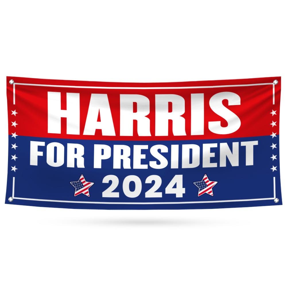 Kamala Harris 2024 Banner Sign, 13 Oz Kamala Harris For President 2024, President Election 2024, Harris Vinyl Banner with Metal Grommets