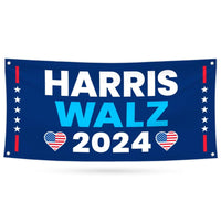 Harris Walz 2024 Banner Sign, 13 Oz Kamala Harris For President 2024, 2024 President Election Harris Vinyl Banner with Metal Grommets