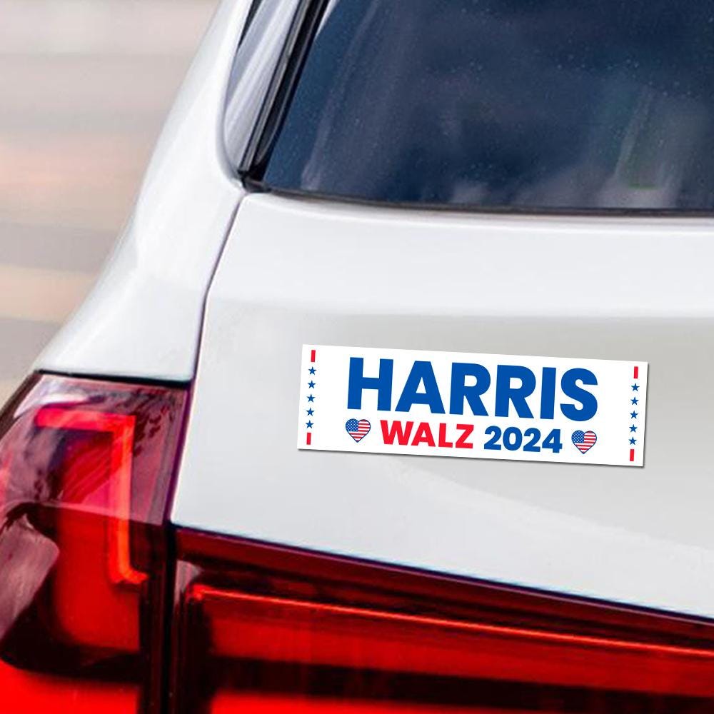 Harris Walz 2024 Car Magnet, Harris For President 2024 Vehicle Magnet, 2024 President Election Bumper, Madam President Magnet, 10" x 3"
