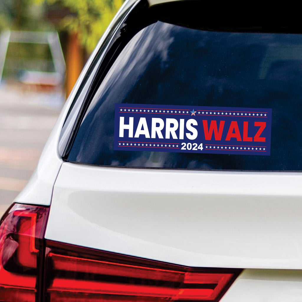 Harris Walz 2024 Sticker Vinyl Decal, Harris For President 2024 Vinyl Sticker, Election, Childless Cat Ladies Bumper Sticker - 10" x 3"