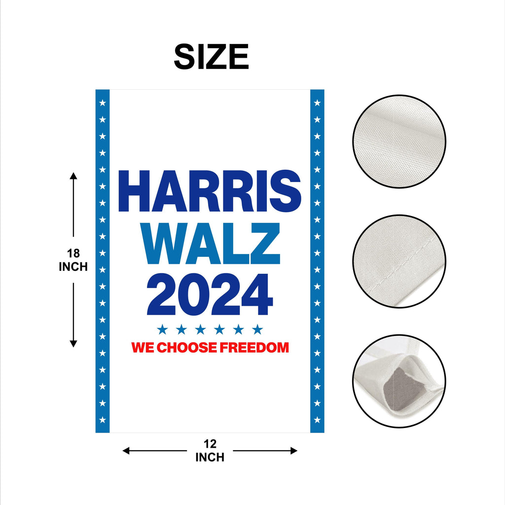 Harris Walz 2024 Garden Flag - 12x18 Inch Double Sided, Childless Cat Ladies Flag, Harris For President 2024 Flag, Madam President Flag