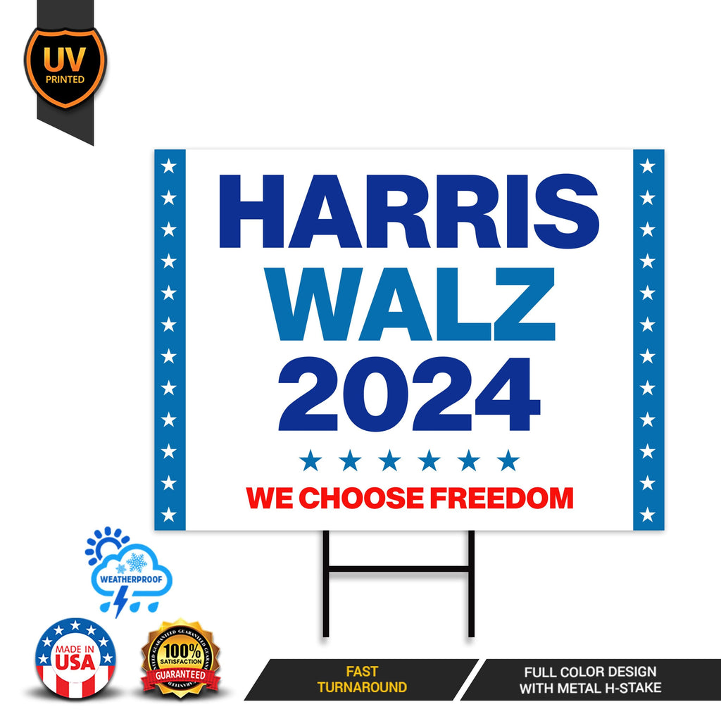 Harris Walz 2024 Obviously Yard Sign - Coroplast Harris For President 2024 Lawn Sign, President Election Obviously Signs with Metal H-Stake