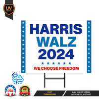 Harris Walz 2024 Obviously Yard Sign - Coroplast Harris For President 2024 Lawn Sign, President Election Obviously Signs with Metal H-Stake