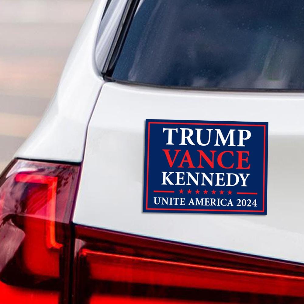Trump Vance Kennedy 2024 Magnet, Unite America 2024 Magnet, Trump For President 2024 Car Magnet, Trump Vance 2024 Vehicle Magnet, 6" x 4.5"