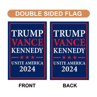 Trump Vance Kennedy 2024 Garden Flag - 12x18 Inch Double Sided, Trump Vance 2024 Flag, Unite America 2024 Flag, Trump 2024 Flag