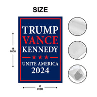 Trump Vance Kennedy 2024 Garden Flag - 12x18 Inch Double Sided, Trump Vance 2024 Flag, Unite America 2024 Flag, Trump 2024 Flag