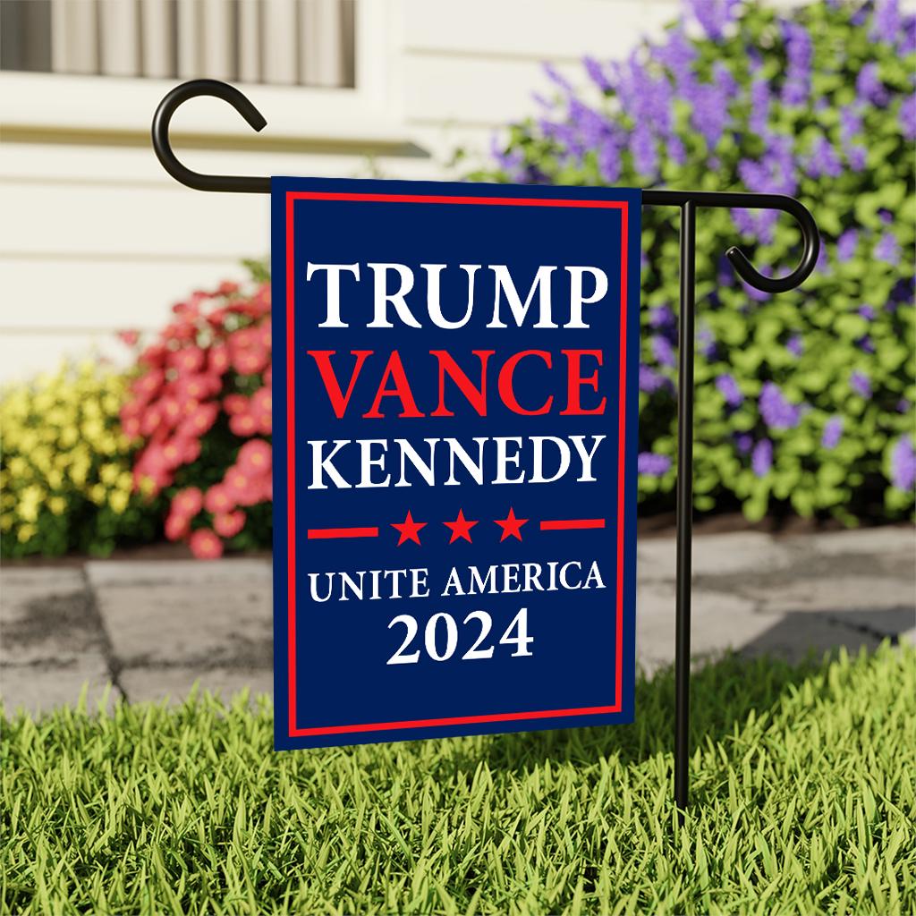 Trump Vance Kennedy 2024 Garden Flag - 12x18 Inch Double Sided, Trump Vance 2024 Flag, Unite America 2024 Flag, Trump 2024 Flag
