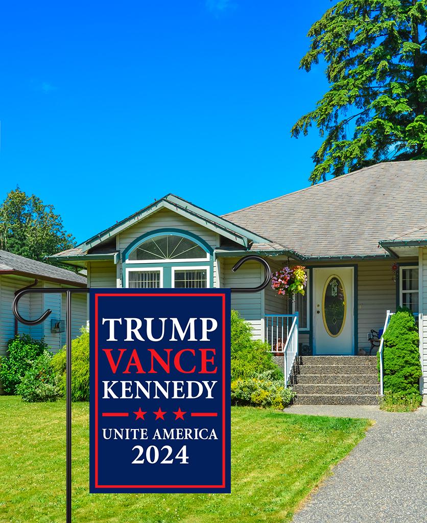 Trump Vance Kennedy 2024 Garden Flag - 12x18 Inch Double Sided, Trump Vance 2024 Flag, Unite America 2024 Flag, Trump 2024 Flag