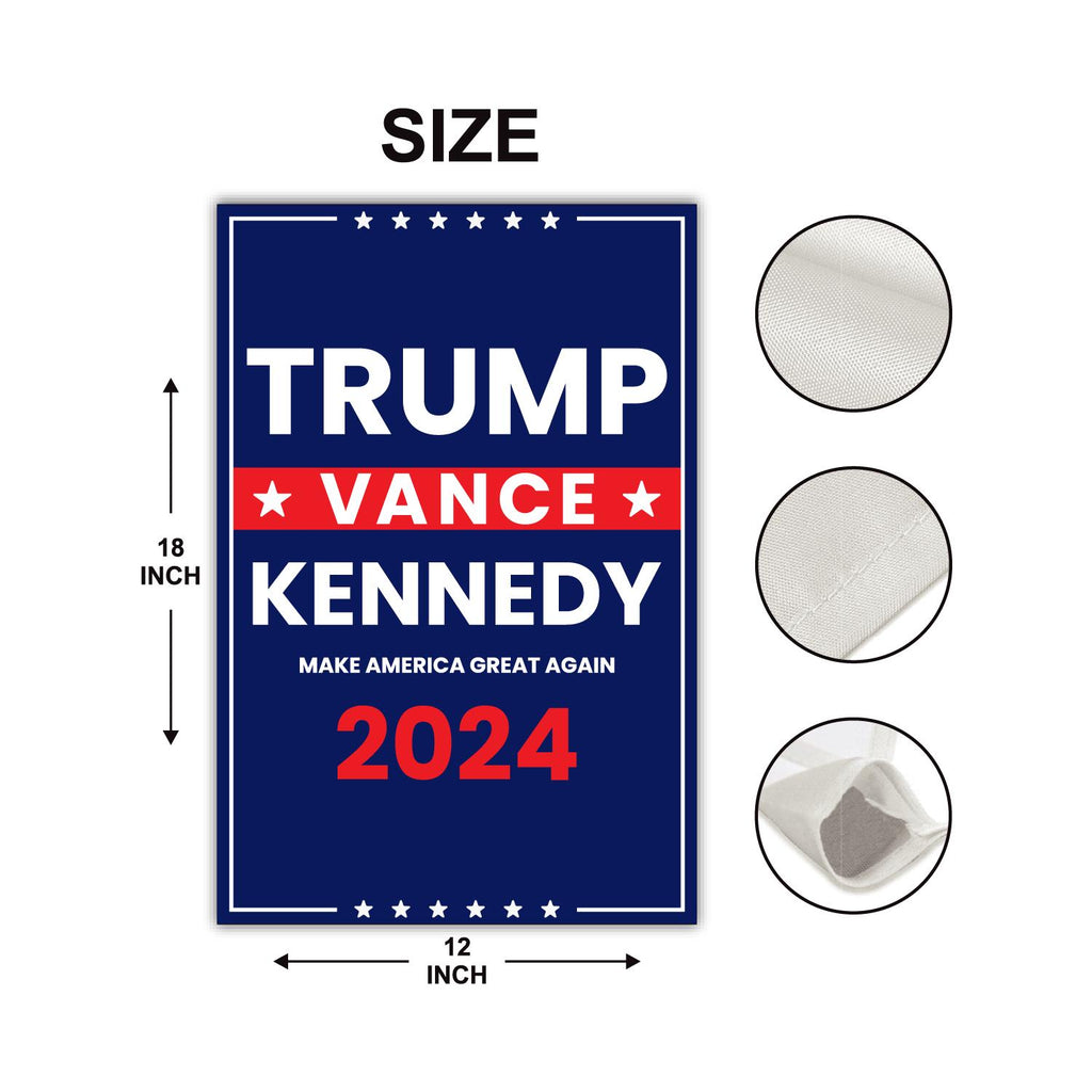 Trump Vance Kennedy 2024 Garden Flag - 12x18 Inch Double Sided, Trump Vance 2024 Flag, Unite America 2024 Flag, Trump 2024 Flag