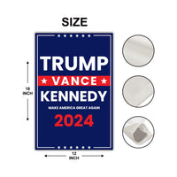 Trump Vance Kennedy 2024 Garden Flag - 12x18 Inch Double Sided, Trump Vance 2024 Flag, Unite America 2024 Flag, Trump 2024 Flag