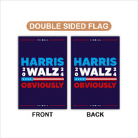 Kamala Harris Walz Obviously Garden Flag - 12x18 Inch Double Sided, Childless Cat Lady Flag, Harris For President 2024, Madam President Flag