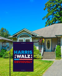 Kamala Harris Walz Obviously Garden Flag - 12x18 Inch Double Sided, Childless Cat Lady Flag, Harris For President 2024, Madam President Flag