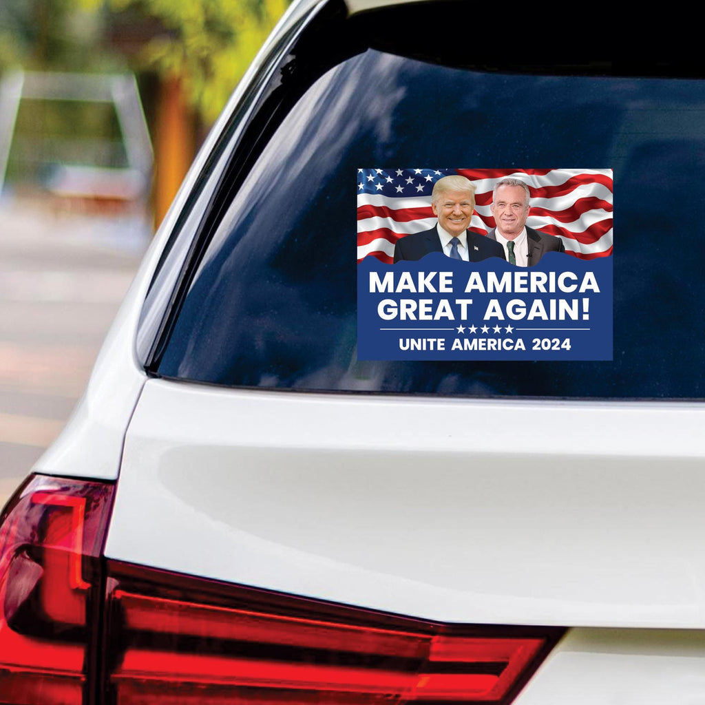 Trump Vance Kennedy 2024 Sticker Decal, Unite America 2024 Vinyl Sticker, Take America Back, Trump Vance 2024 Bumper Sticker, 6" x 4.5"