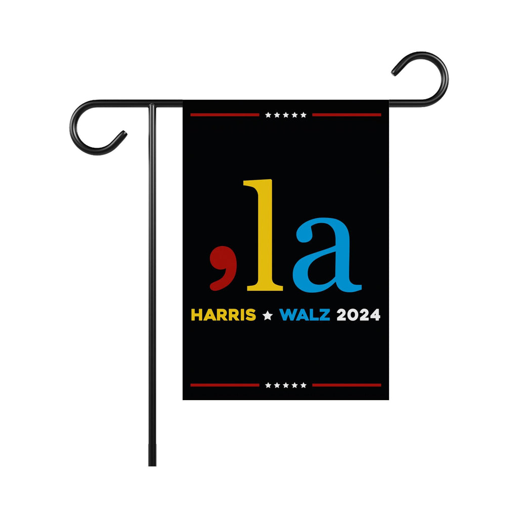 Comma La, Kamala Harris 2024 Garden Flag - 12x18 Inch Double Sided, Childless Cat Ladies, Harris For President Flag, Madam President Flag