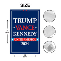 Trump Vance Kennedy 2024 Garden Flag - 12x18 Inch Double Sided, Trump Vance 2024 Flag, Unite America 2024 Flag, Trump 2024 Flag