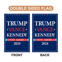 Trump Vance Kennedy 2024 Garden Flag - 12x18 Inch Double Sided, Trump Vance 2024 Flag, Unite America 2024 Flag, Trump 2024 Flag