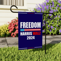 Harris Walz Freedom 2024 Garden Flag - 12x18 Inch Double Sided, Childless Cat Lady Flag, Kamala Harris For President, Madam President Flag