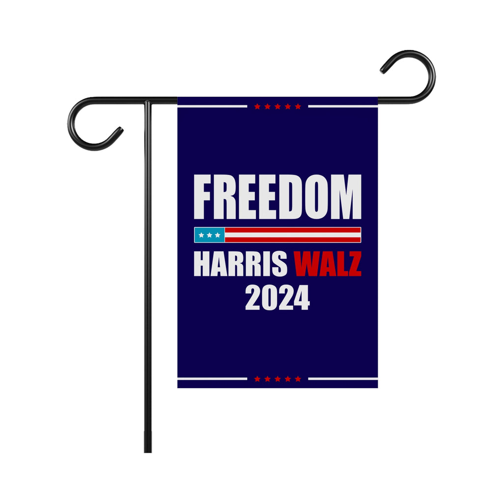 Harris Walz Freedom 2024 Garden Flag - 12x18 Inch Double Sided, Childless Cat Lady Flag, Kamala Harris For President, Madam President Flag
