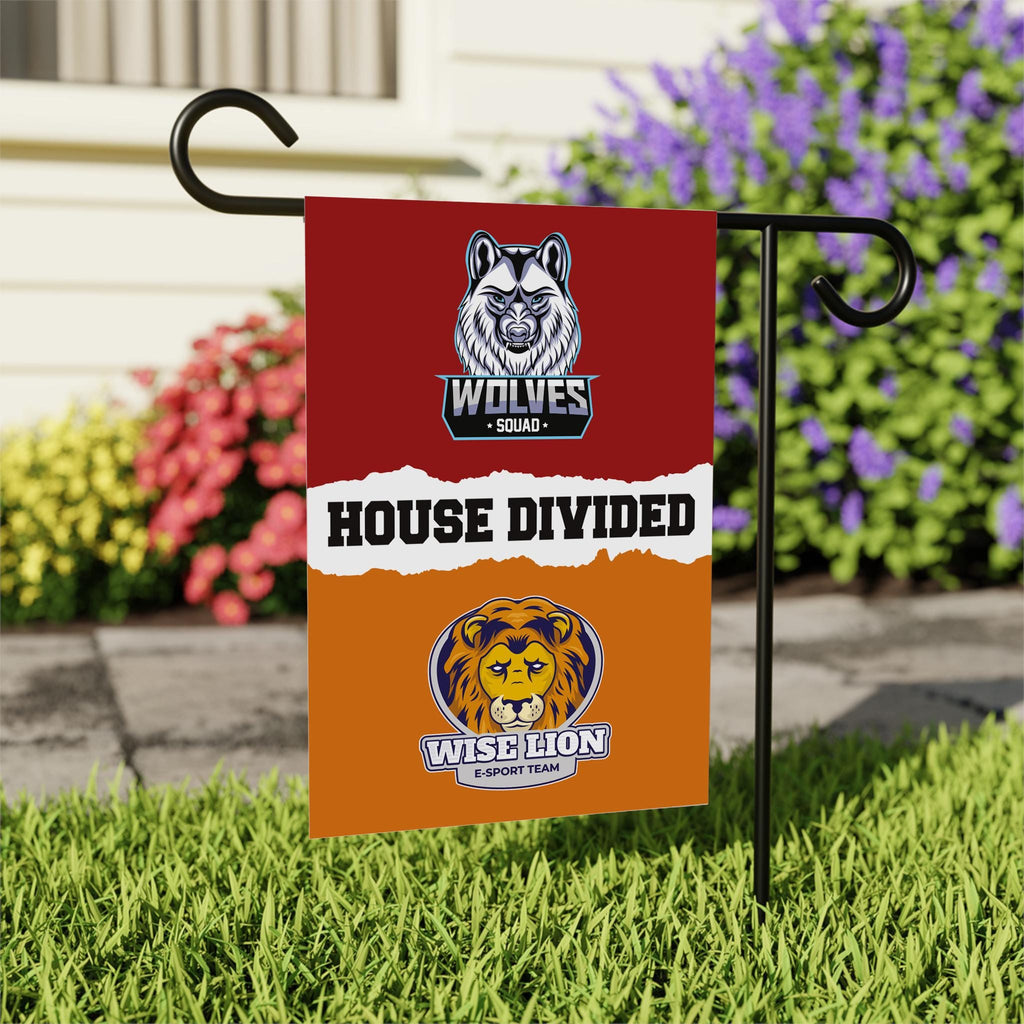 Custom House Divided Garden Flag - 12x18 Inch Double Sided, Hockey, Basketball, Baseball, Football, Any League, College, Team Rivalry Flag