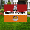 Custom House Divided Yard Sign - Coroplast Hockey, Basketball, Baseball, Football, Any League, College, Team Rivalry Sign with Metal H-Stake