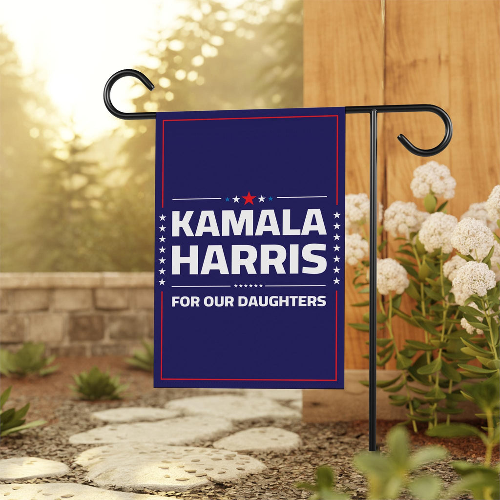 Harris Walz Freedom 2024 Garden Flag - 12x18 Inch Double Sided, For Our Daughters Flag, Kamala Harris For President, Madam President Flag