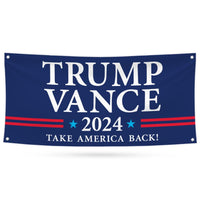 Trump Vance 2024 Banner Sign, 13 Oz Heavy Duty Waterproof Trump For President 2024, Take American Back Vinyl Banner with Metal Grommets