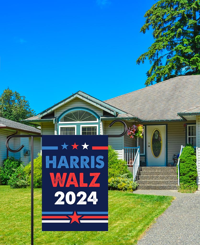 Harris Walz 2024 Obviously Garden Flag - 12x18 Inch Double Sided, Childless Cat Lady, Kamala Harris For President 2024, Madam President Flag