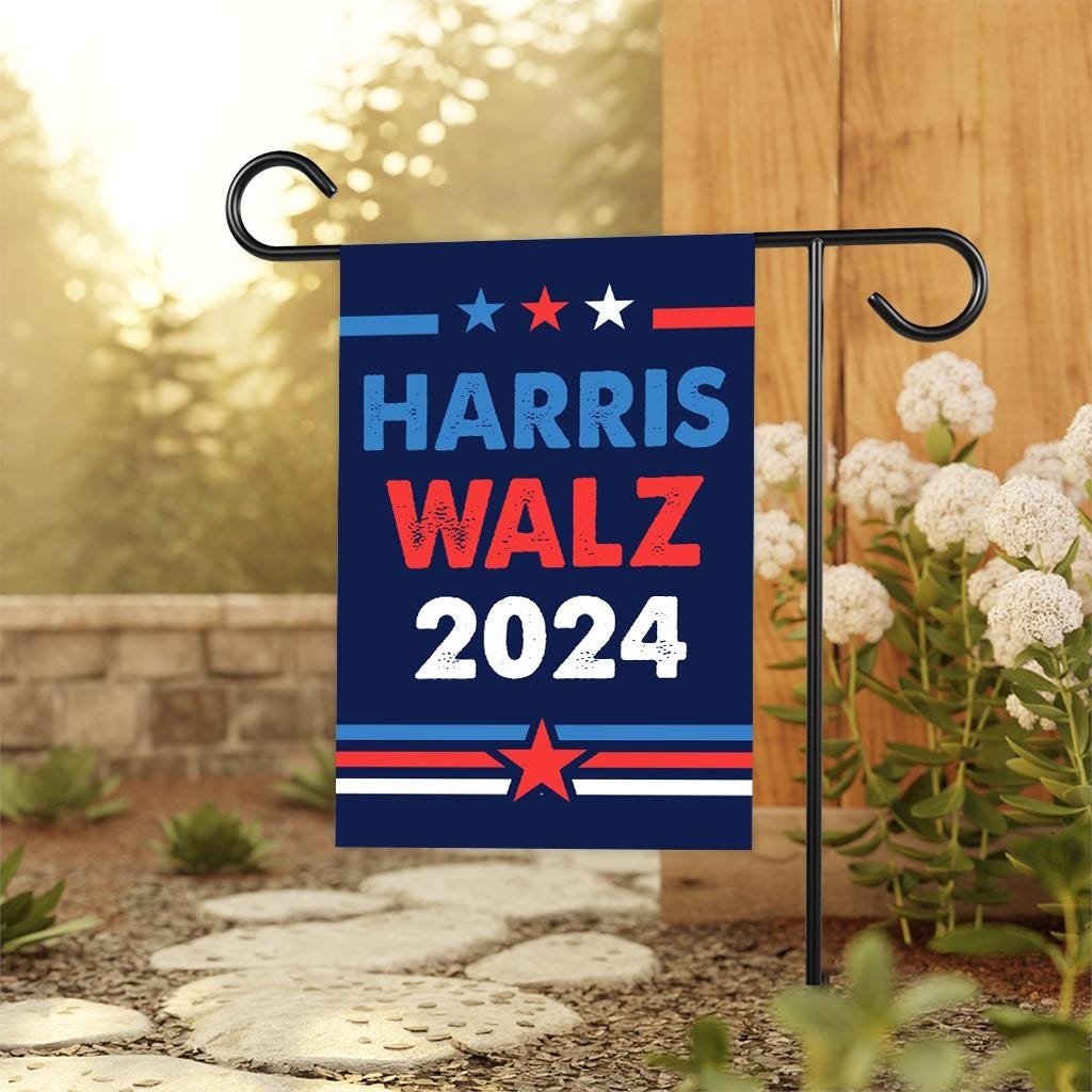 Harris Walz 2024 Obviously Garden Flag - 12x18 Inch Double Sided, Childless Cat Lady, Kamala Harris For President 2024, Madam President Flag