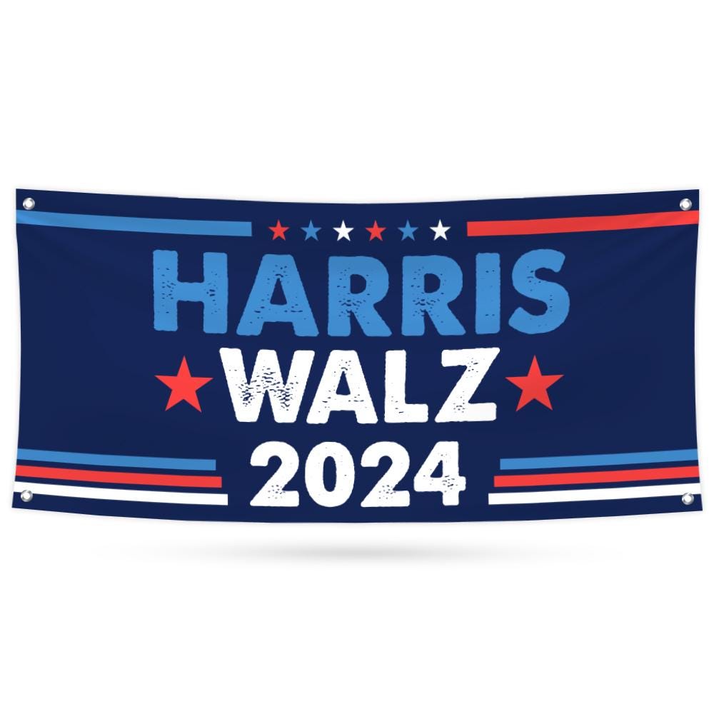 Harris Walz Obviously 2024 Banner Sign, 13 Oz Harris For President 2024, Truth Hope Decency, Harris 2024 Vinyl Banner with Metal Grommets