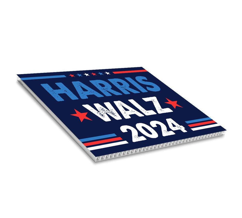 Harris Walz 2024 Obviously Yard Sign - Coroplast Harris For President 2024 Lawn Sign, Truth Hope Decency Election Signs with Metal H-Stake