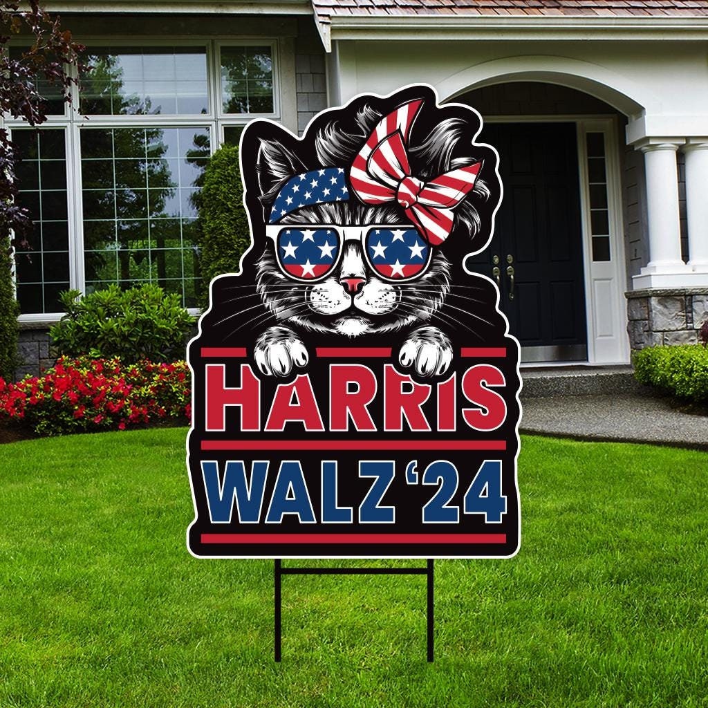 Harris Walz 2024 Obviously Yard Sign - Coroplast Harris For President 2024 Lawn Sign, Truth Hope Decency Election Signs with Metal H-Stake