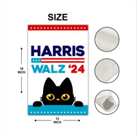 Harris Walz 2024 Obviously Garden Flag - 12x18 Inch Double Sided, Childless Cat Lady, Kamala Harris For President 2024, Madam President Flag