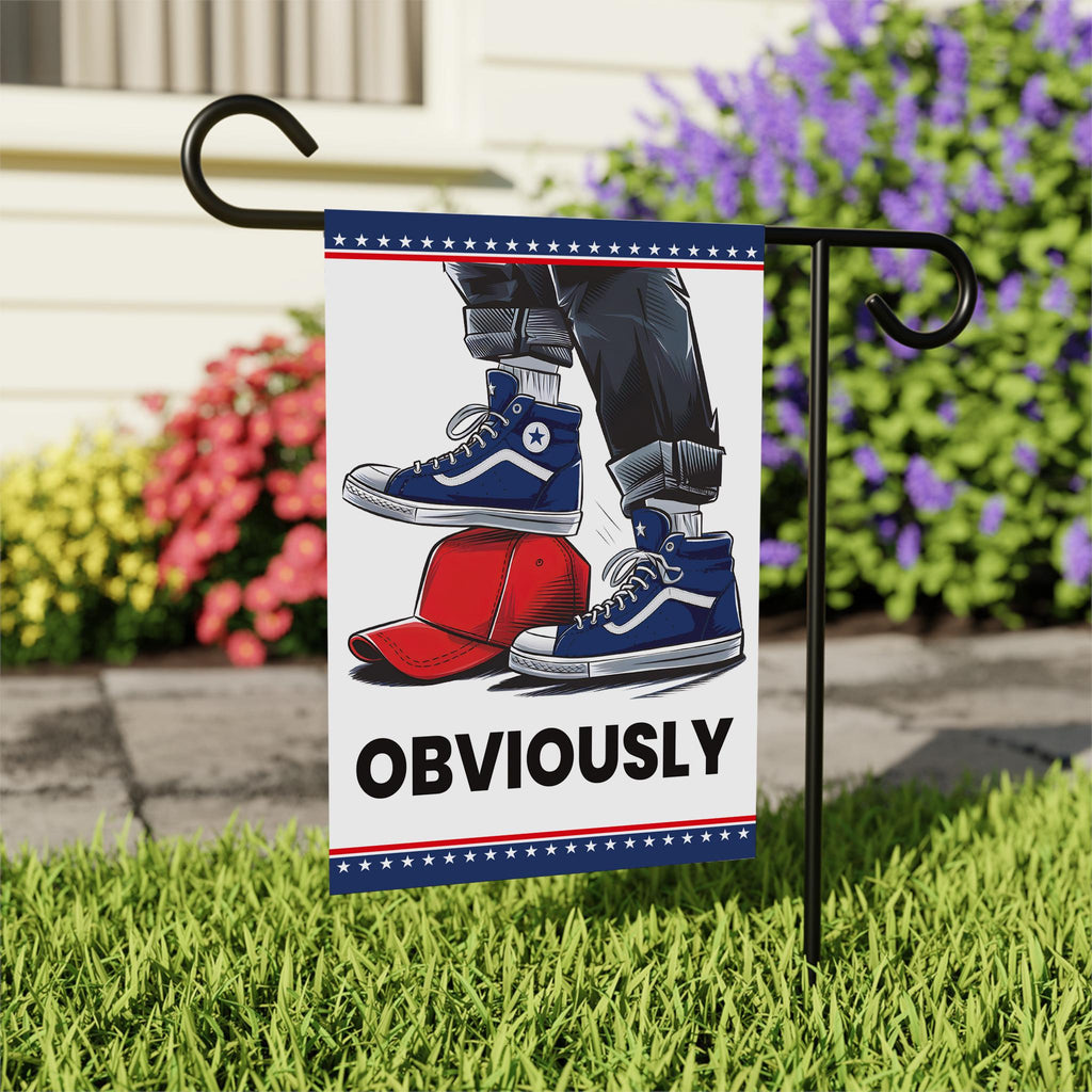 Harris Walz 2024 Obviously Garden Flag - 12x18 Inch Double Sided, Childless Cat Lady, Kamala Harris For President 2024, Madam President Flag