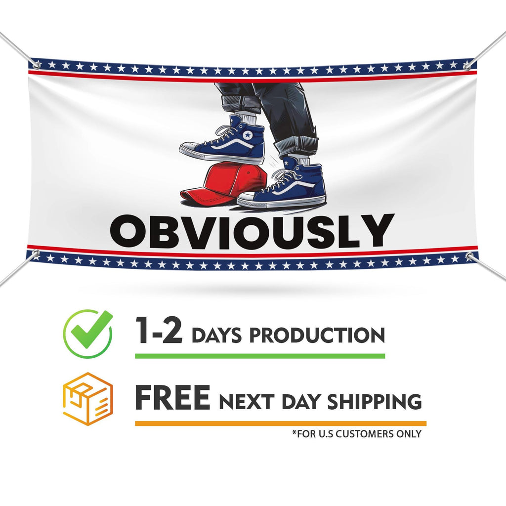 Harris Walz Obviously 2024 Banner Sign, 13 Oz Harris For President 2024, Truth Hope Decency, Harris 2024 Vinyl Banner with Metal Grommets