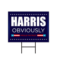 Harris Walz 2024 Obviously Yard Sign - Coroplast Harris For President 2024 Lawn Sign, President Election Obviously Signs with Metal H-Stake