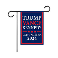 Trump Vance Kennedy 2024 Garden Flag - 12x18 Inch Double Sided, Trump Vance 2024 Flag, Unite America 2024 Flag, Trump 2024 Flag