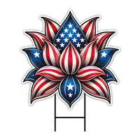 Lotus Kamala Walz 2024 Yard Sign - Coroplast Lotus Harris For President 2024 Lawn Sign, Kamala Lotus, Election 2024 Signs with Metal H-Stake