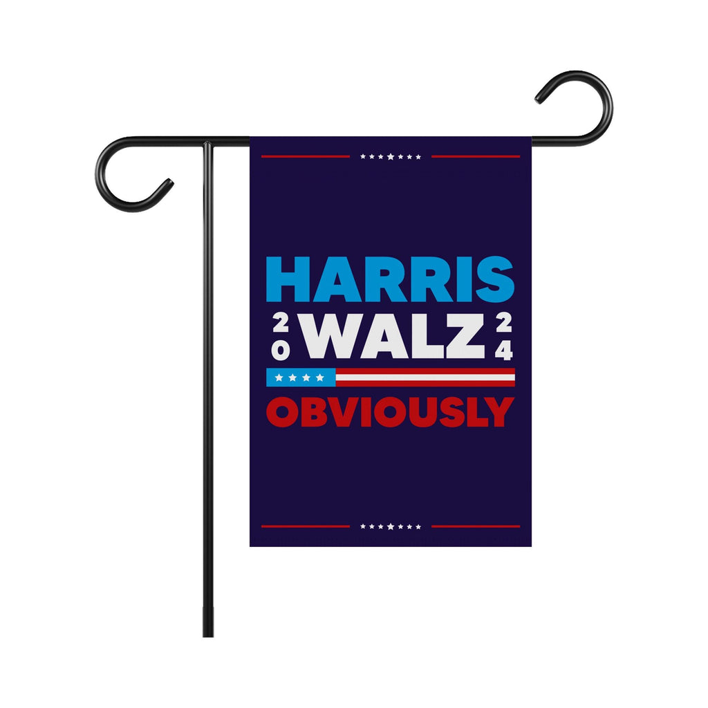 Kamala Harris Walz Obviously Garden Flag - 12x18 Inch Double Sided, Childless Cat Lady Flag, Harris For President 2024, Madam President Flag